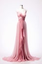 Light pink long dress on a female mannequin.